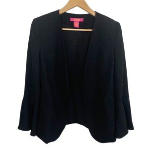 Catherine by Catherine Malandrino black flutter bell sleeve open blazer size 10